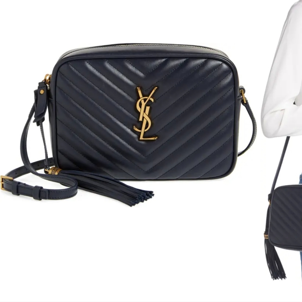 Authentic Yves Saint Laurent Matelassé Leather Camera Bag